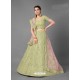 Pista Green Scintillating Designer Heavy Bridal Wear Lehenga