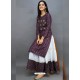 Purple Designer Readymade Kurti With Skirt Set