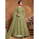 Green Bridal Designer Party Wear Butterfly Net Anarkali Suit
