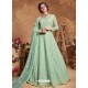 Sea Green Bridal Designer Party Wear Butterfly Net Anarkali Suit