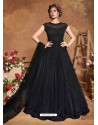 Black Bridal Designer Party Wear Butterfly Net Anarkali Suit
