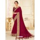 Rose Red Designer Classic Wear Vichitra Silk Sari