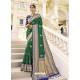 Dark Green Designer Classic Wear Banarasi Silk Sari