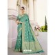 Aqua Mint Designer Classic Wear Banarasi Silk Sari