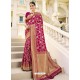 Rose Red Designer Classic Wear Banarasi Silk Sari