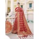 Tomato Red Designer Classic Wear Banarasi Silk Sari