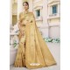 Gold Designer Classic Wear Banarasi Silk Sari