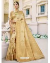 Gold Designer Classic Wear Banarasi Silk Sari