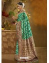 Aqua Mint Designer Classic Wear Banarasi Silk Sari