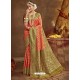 Orange Designer Classic Wear Banarasi Silk Sari