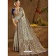 Grey Designer Classic Wear Banarasi Silk Sari