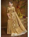 Gold Designer Classic Wear Banarasi Silk Sari