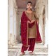 Beige Embroidered Designer Jam Silk Punjabi Patiala Suit