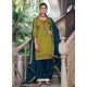 Parrot Green Embroidered Designer Jam Silk Punjabi Patiala Suit