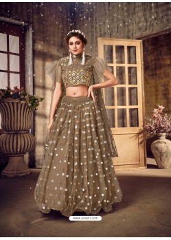 Copper Scintillating Designer Heavy Party Wear Lehenga