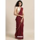 Maroon Designer Party Wear Sari With Readymade Blouse