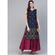 Navy Blue Designer Readymade Kurti Bottom Set