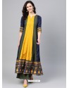 Yellow Designer Readymade Kurti Bottom Set