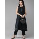 Black Designer Readymade Kurti Bottom Set