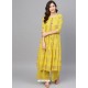 Yellow Designer Readymade Kurti Bottom Set