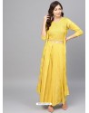 Yellow Designer Readymade Kurti Bottom Set