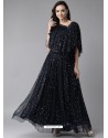 Navy Blue Designer Readymade Kurti Bottom Set