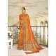 Orange Designer Classic Wear Silk Sari