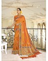 Orange Designer Classic Wear Silk Sari