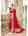 Red Designer Classic Wear Silk Sari