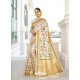 Off White Designer Classic Wear Silk Sari