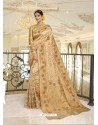 Gold Designer Classic Wear Silk Sari