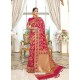 Rose Red Designer Classic Wear Silk Sari