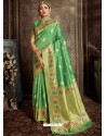 Green Designer Classic Wear Silk Sari