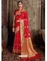 Red Designer Classic Wear Silk Sari