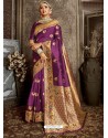 Purple Designer Classic Wear Silk Sari