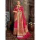 Rose Red Designer Classic Wear Silk Sari