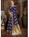 Dark Blue Designer Classic Wear Silk Sari