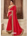 Red Designer Traditional Wear Silk Sari
