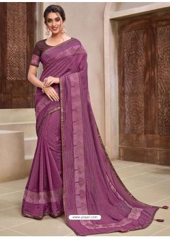 Purple Designer Traditional Wear Silk Sari