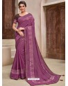 Purple Designer Traditional Wear Silk Sari