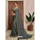 Dark Grey Designer Traditional Wear Silk Sari