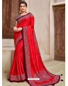 Red Designer Traditional Wear Silk Sari