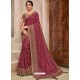 Rose Red Designer Traditional Wear Silk Sari