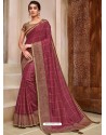 Rose Red Designer Traditional Wear Silk Sari