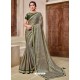 Grayish Green Designer Traditional Wear Silk Sari