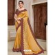 Yellow Designer Traditional Wear Silk Sari