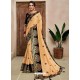 Cream Designer Traditional Wear Silk Sari