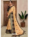 Cream Designer Traditional Wear Silk Sari