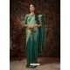 Teal Blue Designer Classic Wear Raw Silk Sari