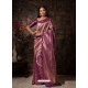 Purple Designer Classic Wear Raw Silk Sari